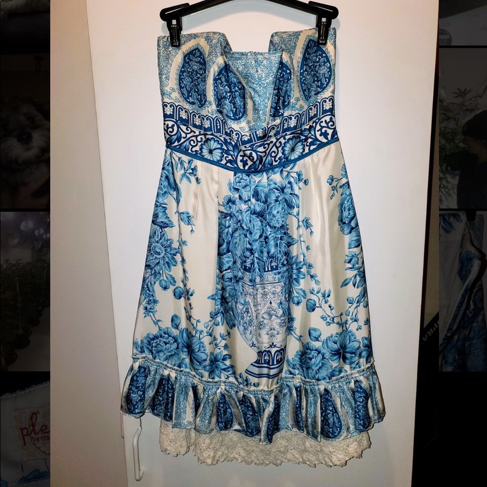 Plenty by Tracy Reese Silk Floral Lace Trim Dress. Size 2